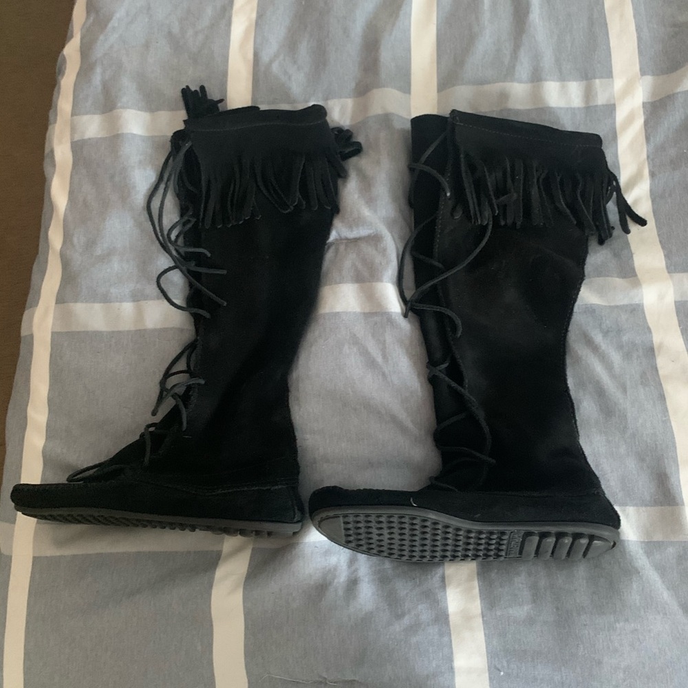 Suede lace up boots